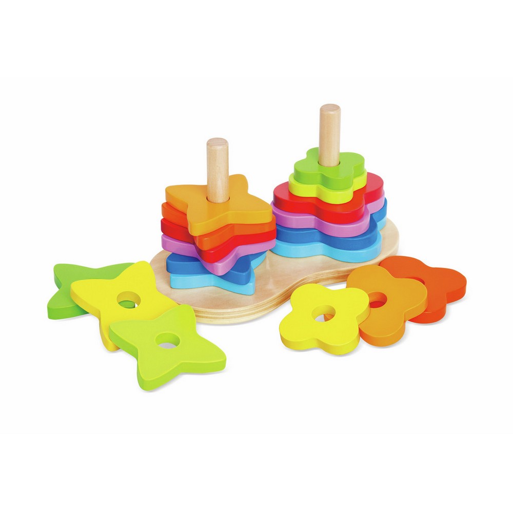 Hape - Toddler Toys: Double Rainbow Stacker