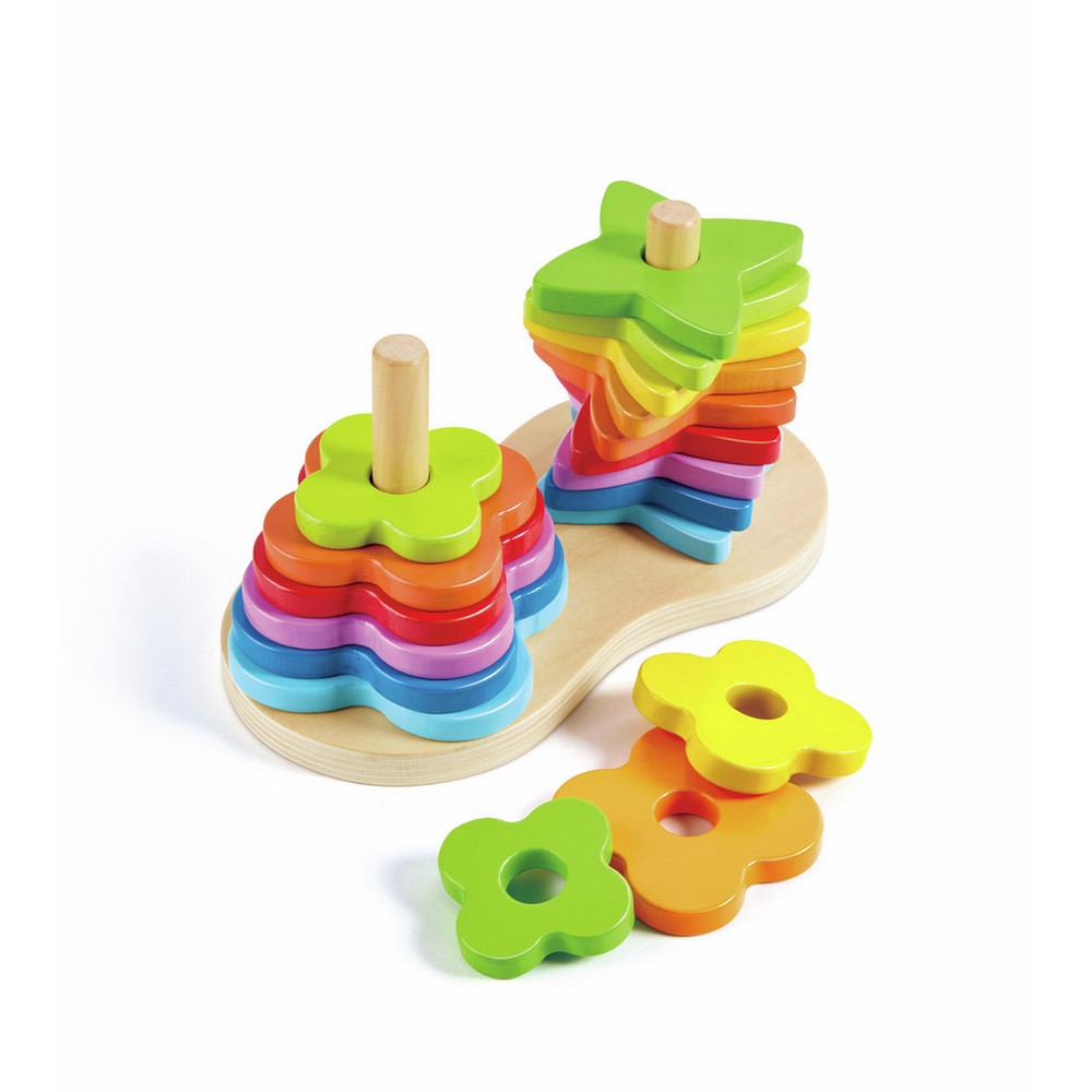 Hape - Toddler Toys: Double Rainbow Stacker