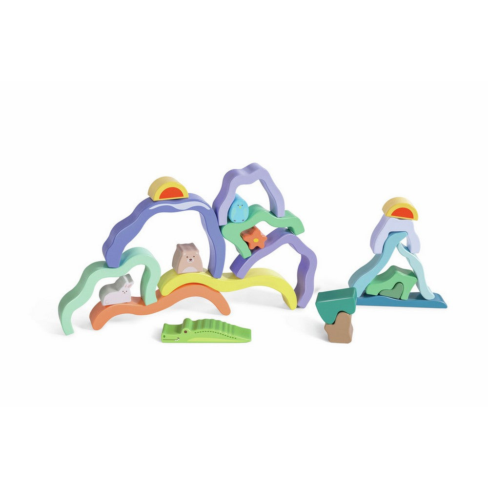 Hape - Toddler Toys: Nature Scene Stacking Blocks
