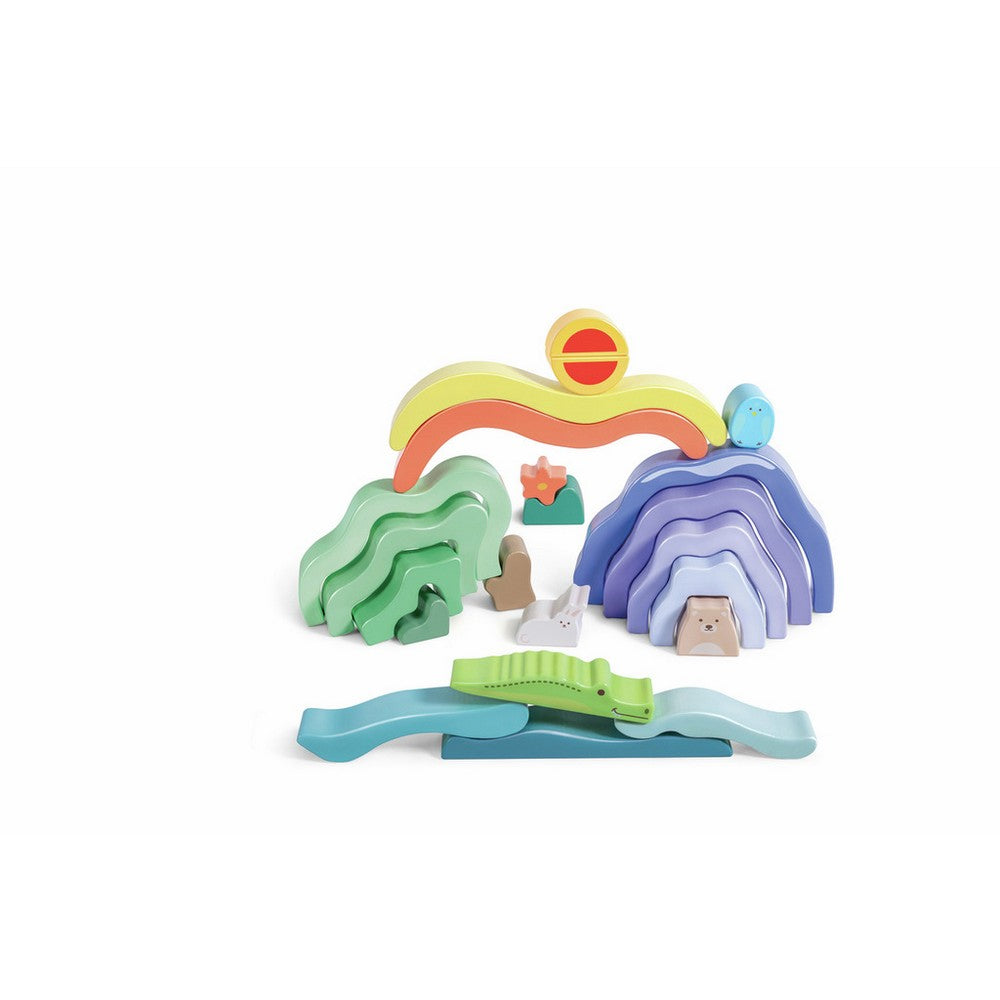 Hape - Toddler Toys: Nature Scene Stacking Blocks