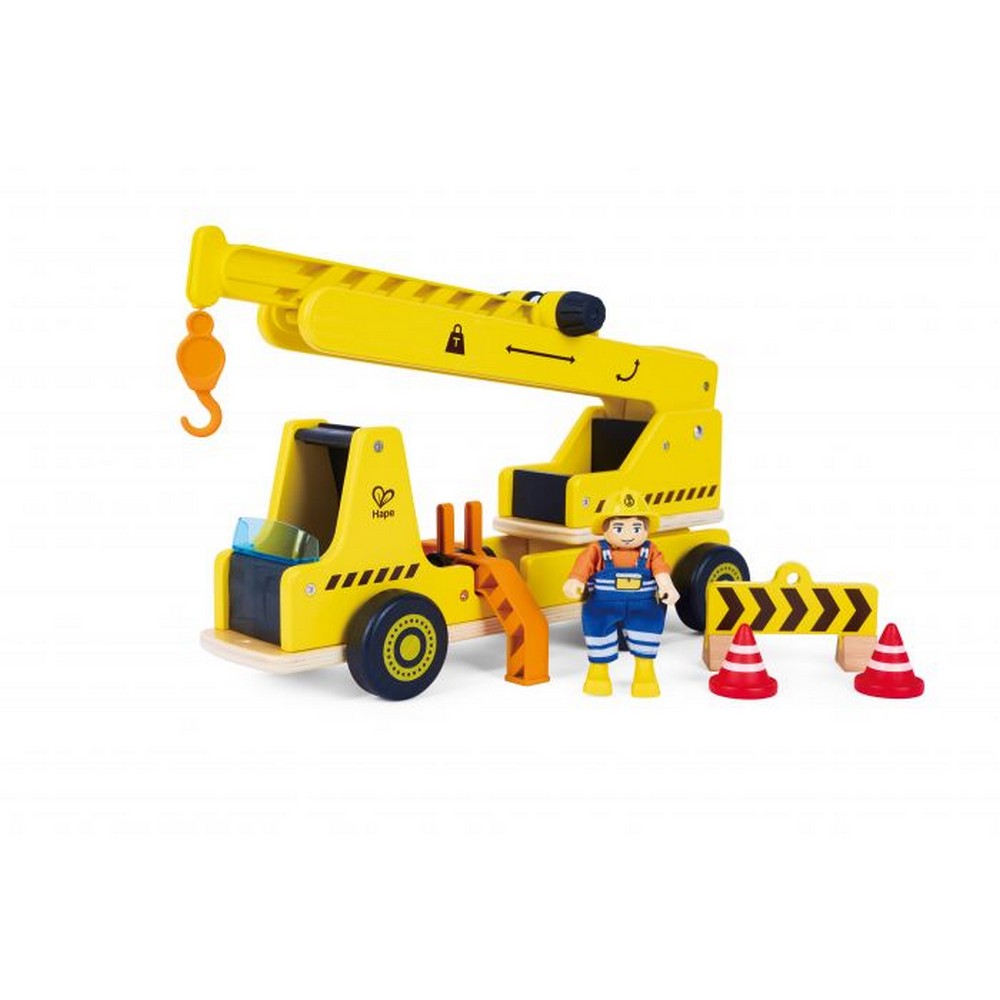 Hape - Vehicles & Playsets: Mobile Crane & Construction Set