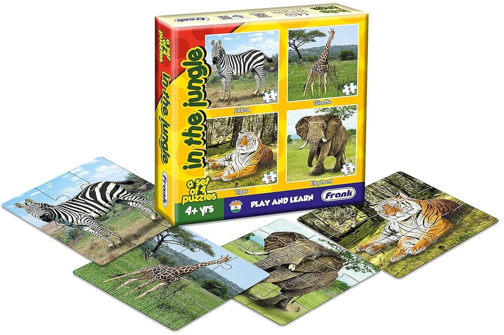 Play & Learn Puzzle 4pk - Asst A (Dinosaurs - In the Jungle - My Pets)