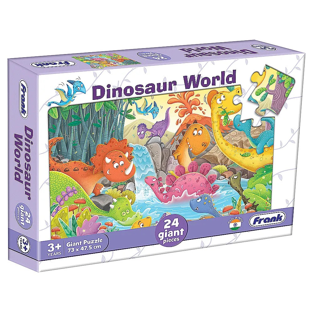 24pce Giant Piece Floor Puzzle - 3 Asst (Dinosaur World - Fairy Garden - Jungle Friends)