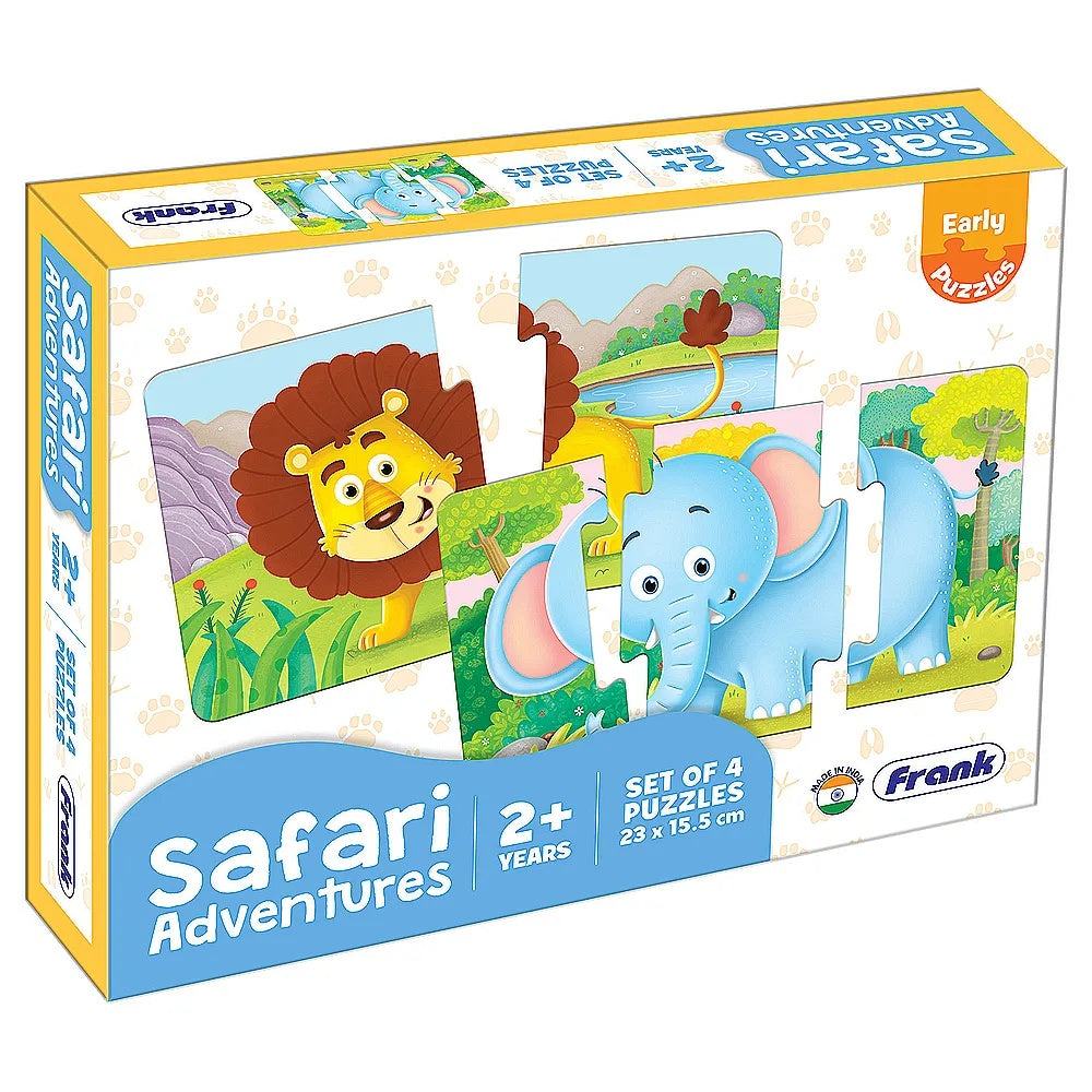 2pce Puzzle Set - 3 Asst (Animal and Babies - Animal Friends - Safari Adventures)
