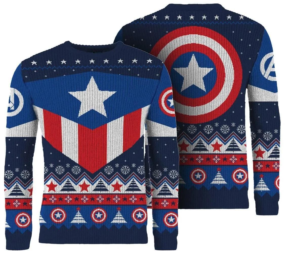 Captain America Christmas Jumper (Size XXXL)