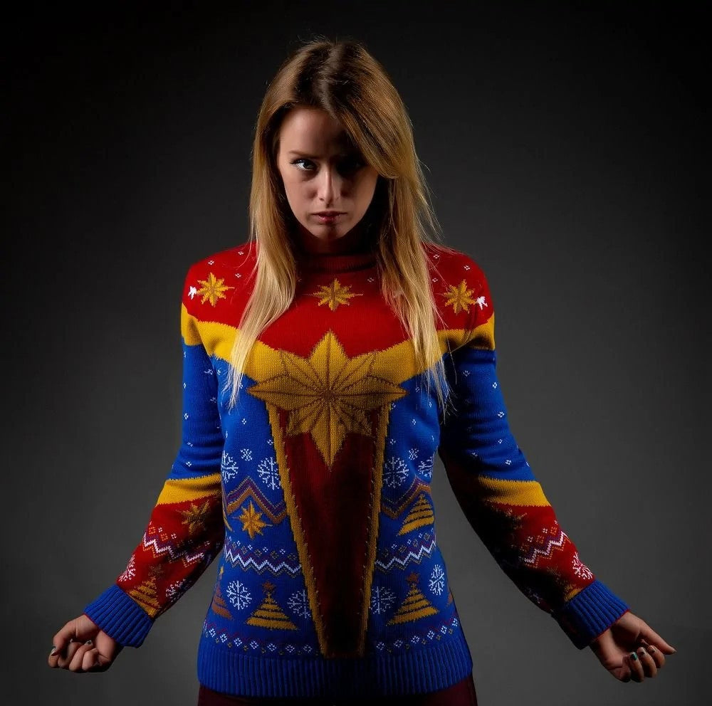 Captain Marvel Christmas Jumper (Size XXL)
