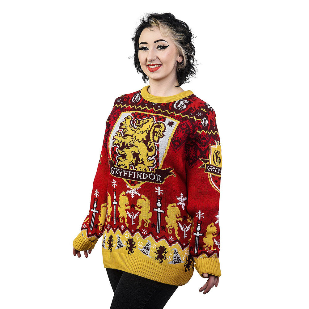 Gryffindor House Crest Christmas Jumper (Size L)