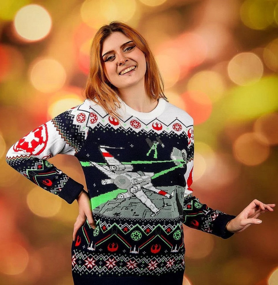 Star Wars X-Wing v TIE Fighter Christmas Jumper (Size M)