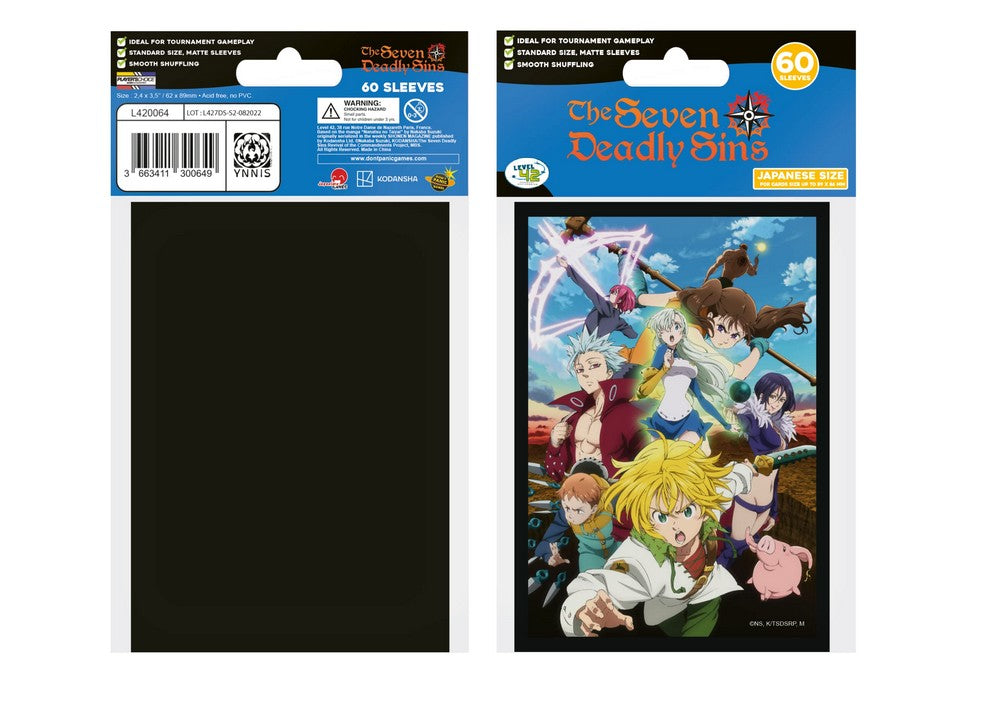 Player's Choice - Licensed Seven Deadly Sins Yu-Gi-Oh sized Sleeves Battle Team (62x89mm)
