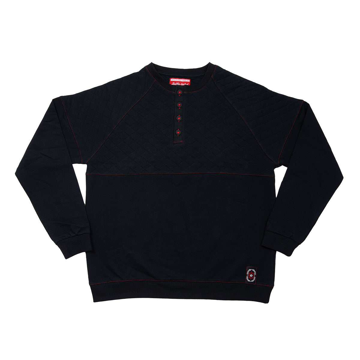 Darrington Press - Fjord Stone Black Henley Long Sleeve Shirt - XS