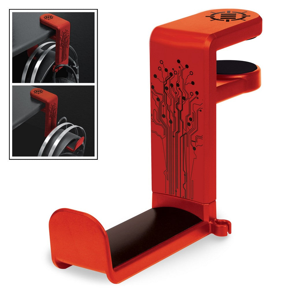 Enhance Headphone Mount - Desk Gaming Headset Holder with Clamp On Under Desk Design & Cable Clip