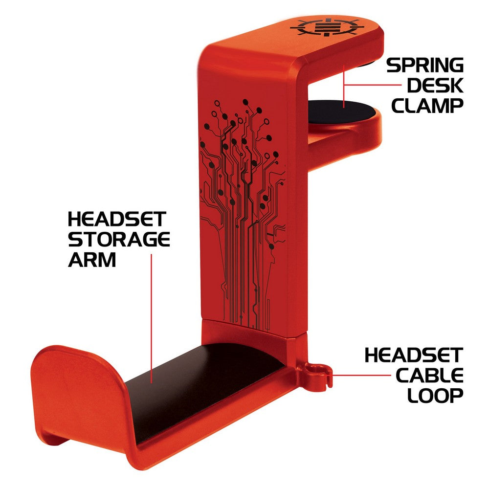 Enhance Headphone Mount - Desk Gaming Headset Holder with Clamp On Under Desk Design & Cable Clip