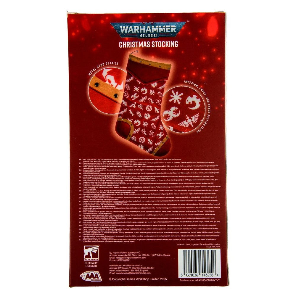 Warhammer Multi Faction Christmas Stocking Red