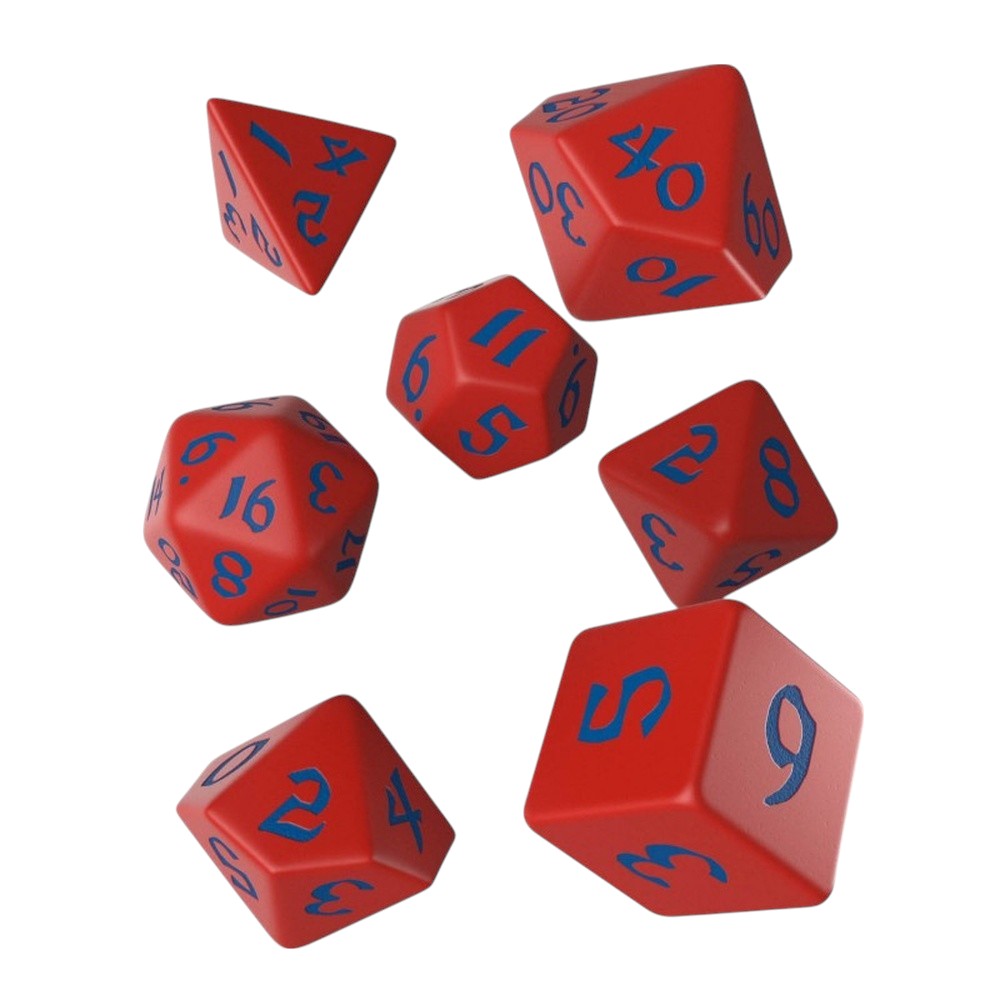 Q Workshop: Classic Runic Red & blue Dice Set (7)