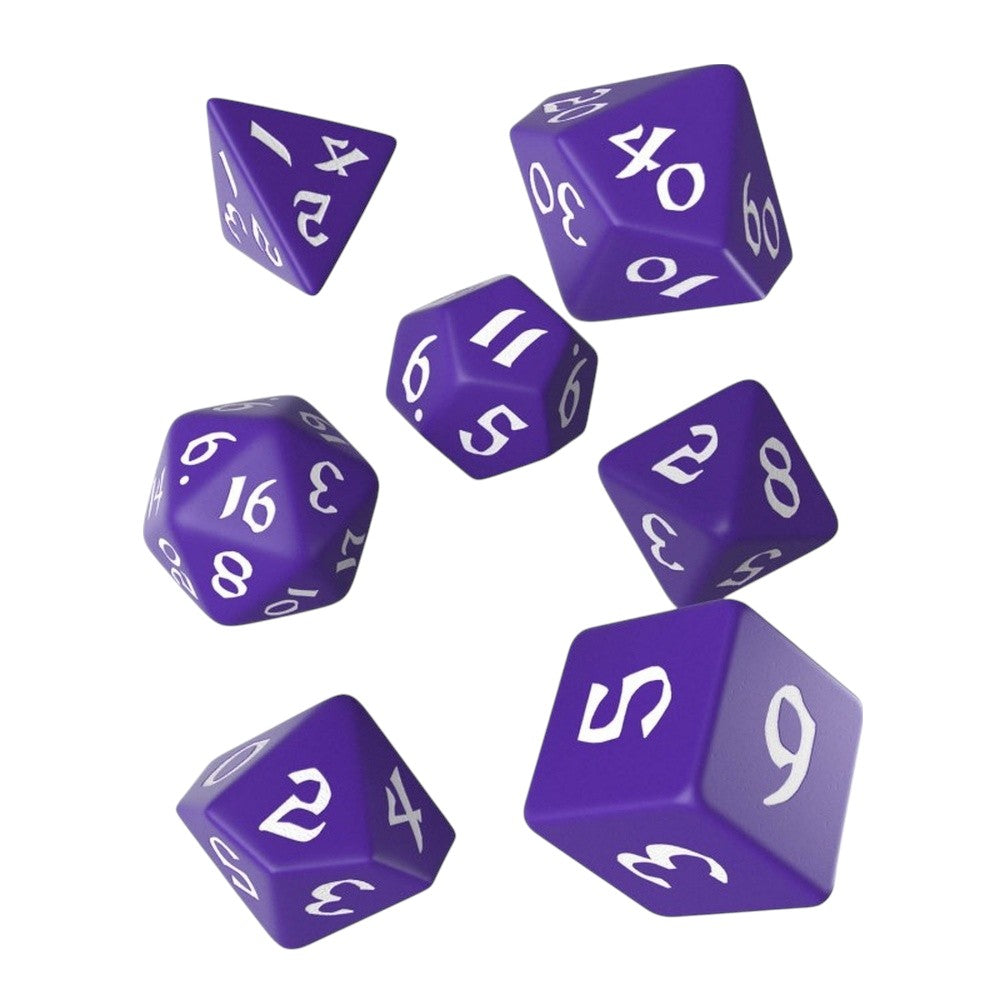 Q Workshop: Classic Runic Purple & white Dice Set (7