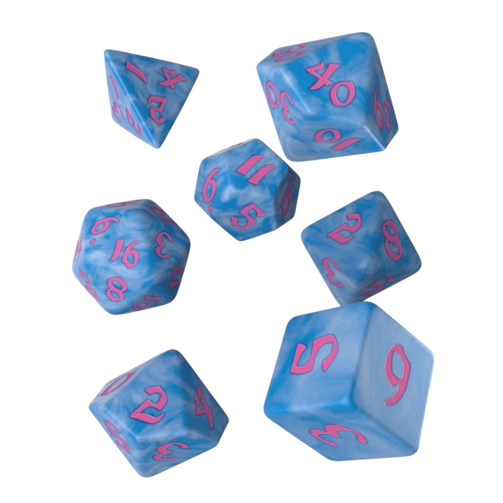 Q Workshop: Classic Runic Glacier & pink Dice Set (7