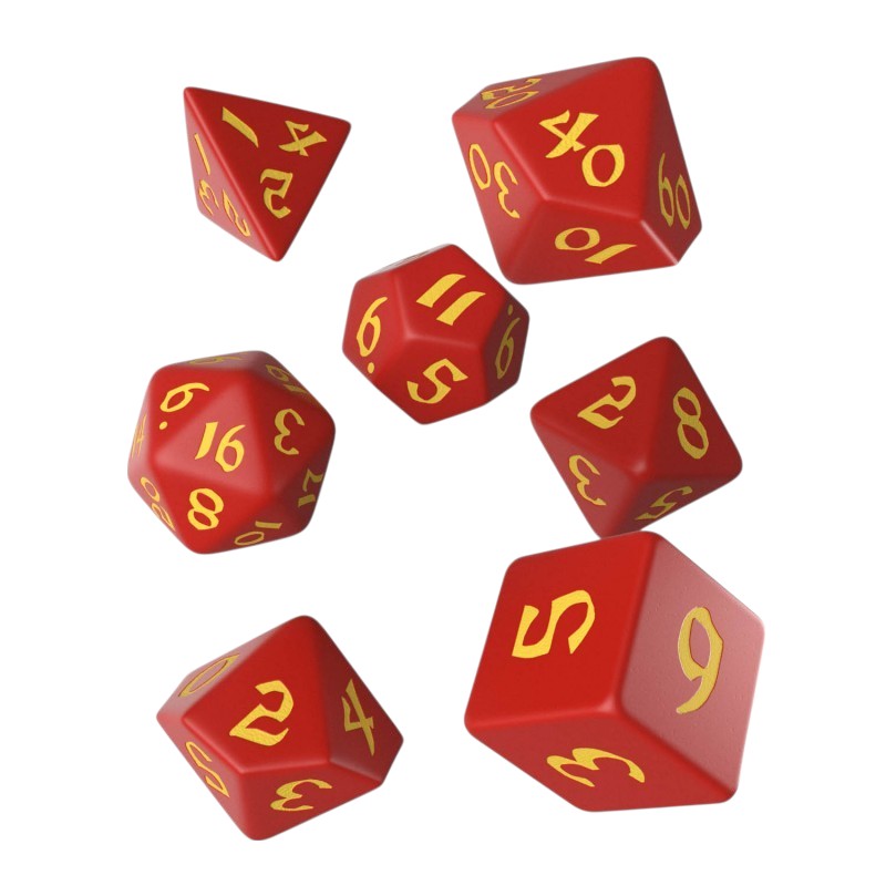 Q Workshop: Classic Runic Red & yellow Dice Set (7)