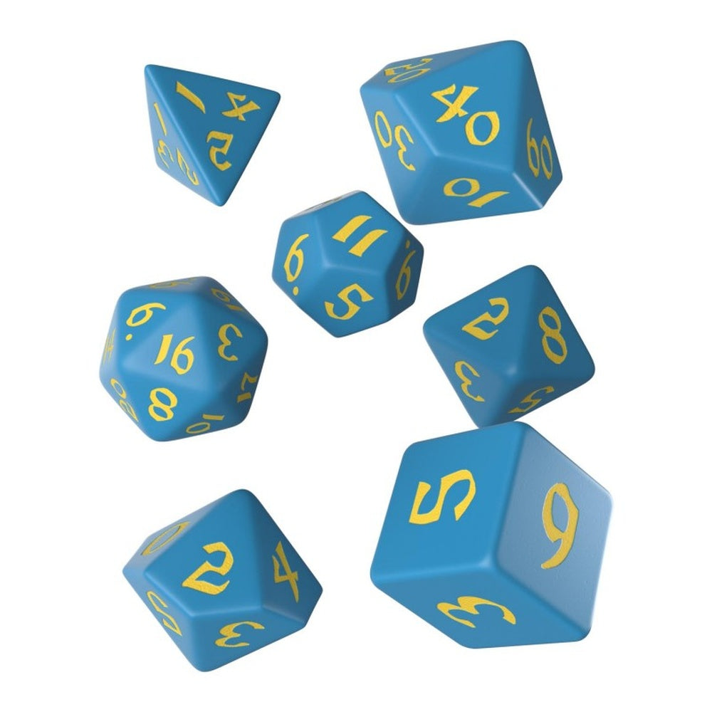 Q Workshop: Classic Runic Blue & yellow Dice Set (7)