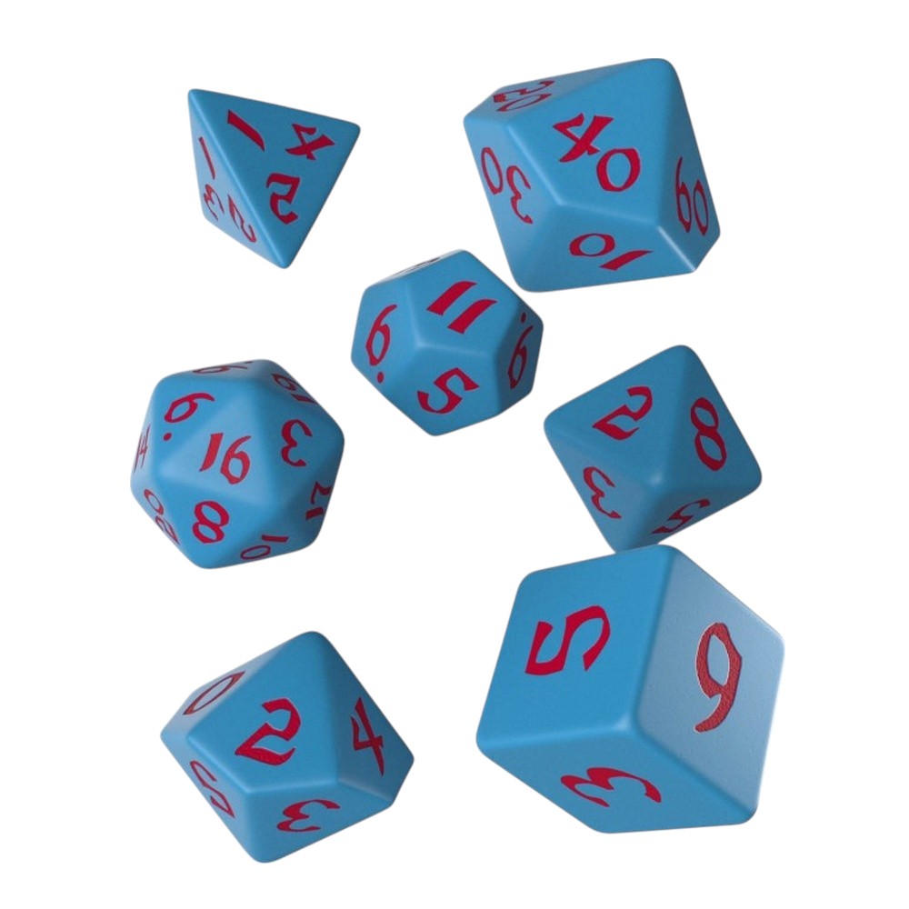 Q Workshop: Classic Runic Blue & red Dice Set (7)