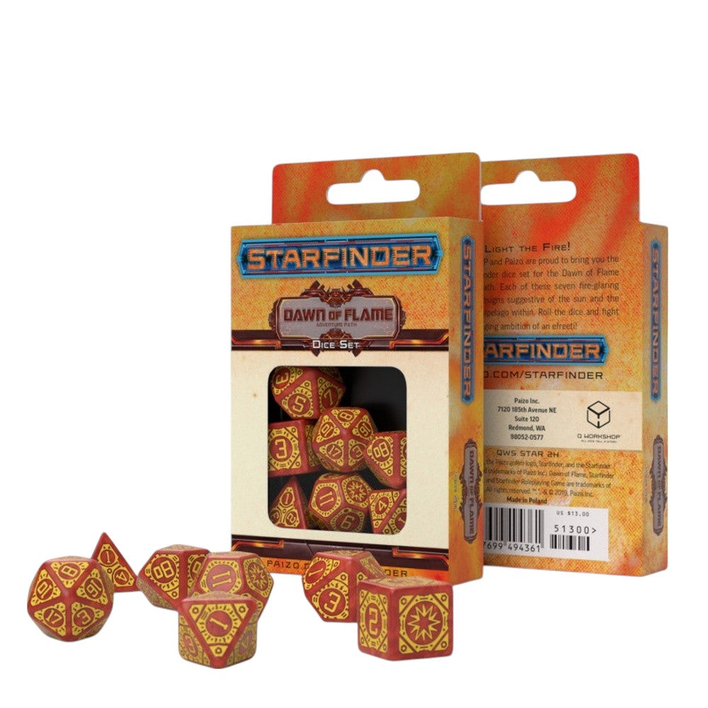 Q Workshop: Starfinder Dawn of Flame Dice Set