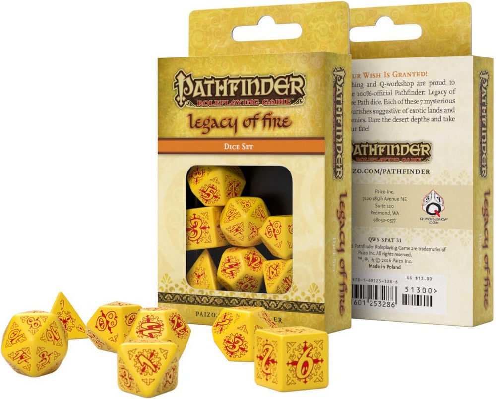 Q Workshop: Pathfinder Legacy of Fire 7-Dice set