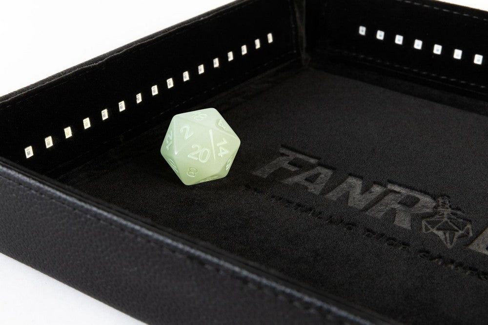 Fanroll: Blacklight Dice Tray with d20: Black
