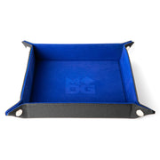 Fanroll: Fold Up Velvet Dice Tray w/ PU Leather Backing: Blue