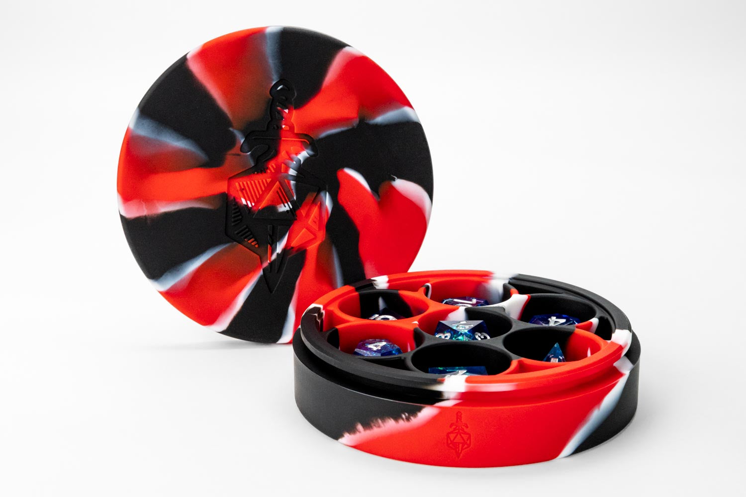 Fanroll: Silicone Round Dice Case: Red/Black/White