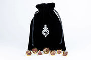 Fanroll: Large Velvet Dice Bag: Black w/ Black Satin