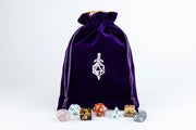 Fanroll: Large Velvet Dice Bag: Purple w/ Gold Satin