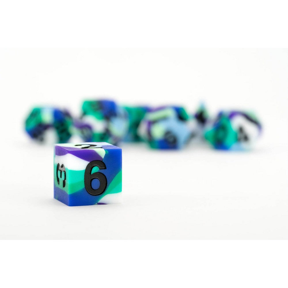 Fanroll: 16mm Pride Sharp Edge Silicone Rubber Poly Dice Set: Gay Men