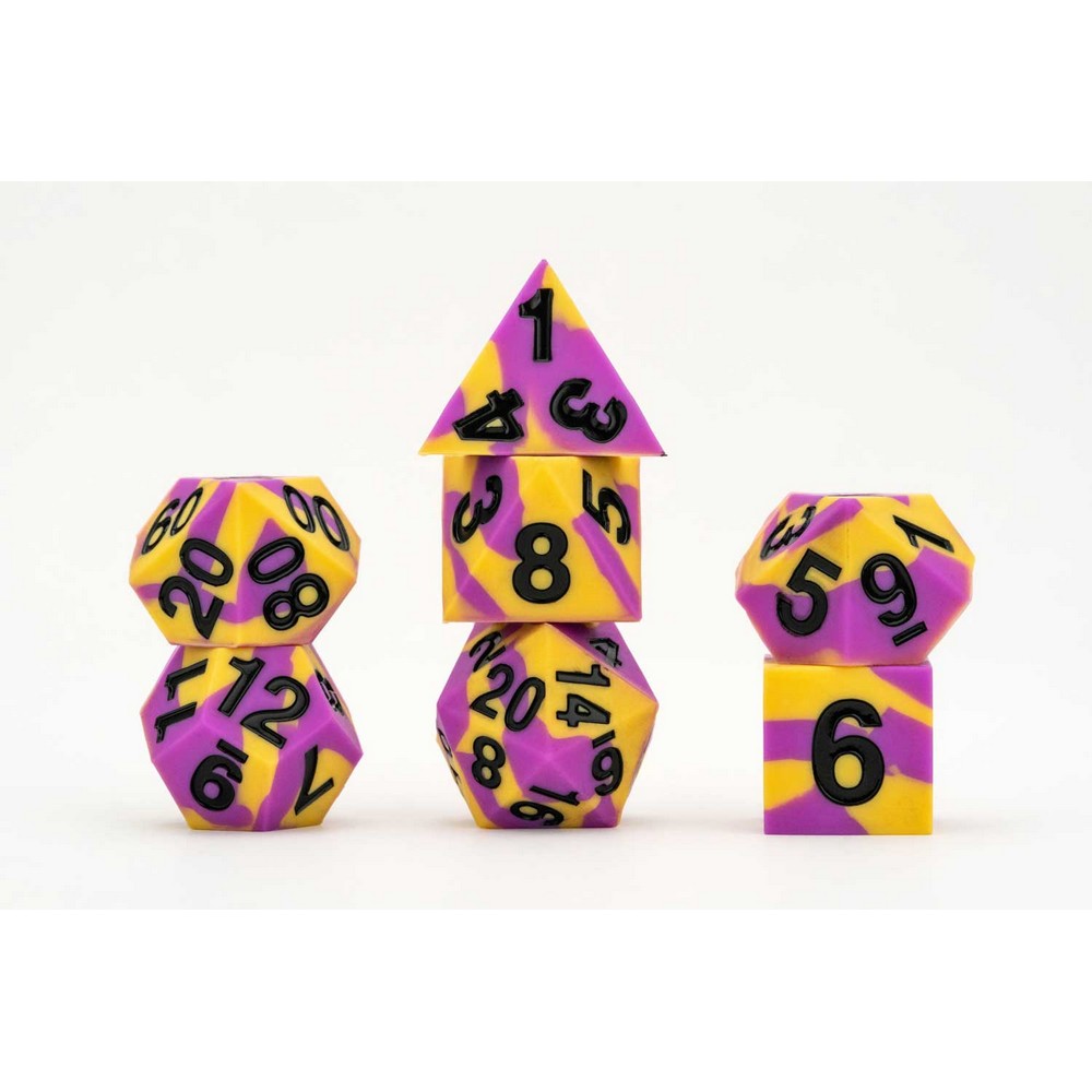 Fanroll: 16mm Pride Sharp Edge Silicone Rubber Poly Dice Set: Intersex