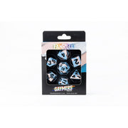Fanroll: 16mm Pride Sharp Edge Silicone Rubber Poly Dice Set: Transgender