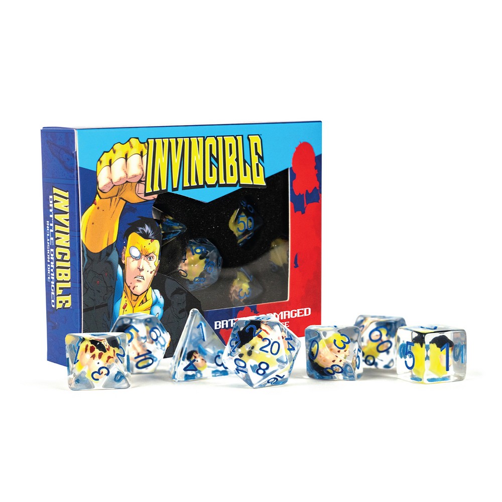Fanroll: Invincible Blood Damaged Resin Poly Dice Set