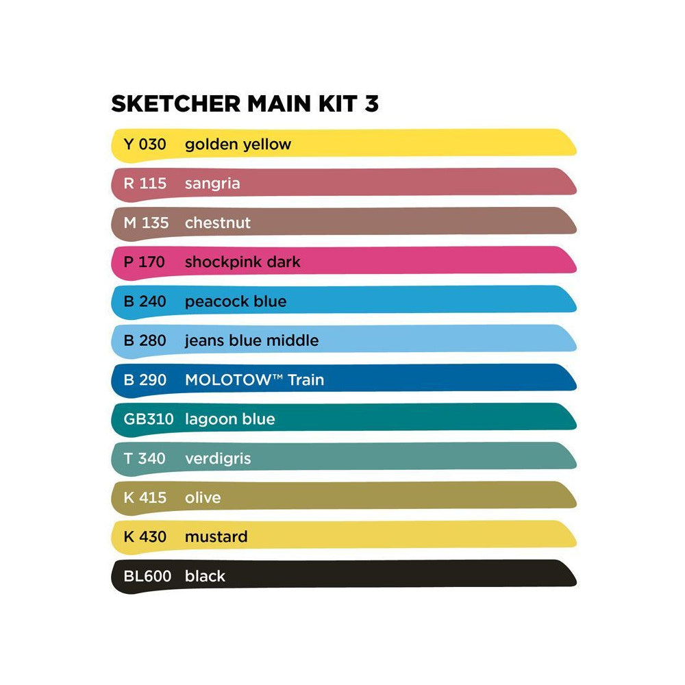 Molotow - Markers - Sketcher - Set 12 Pcs Main Kit 3