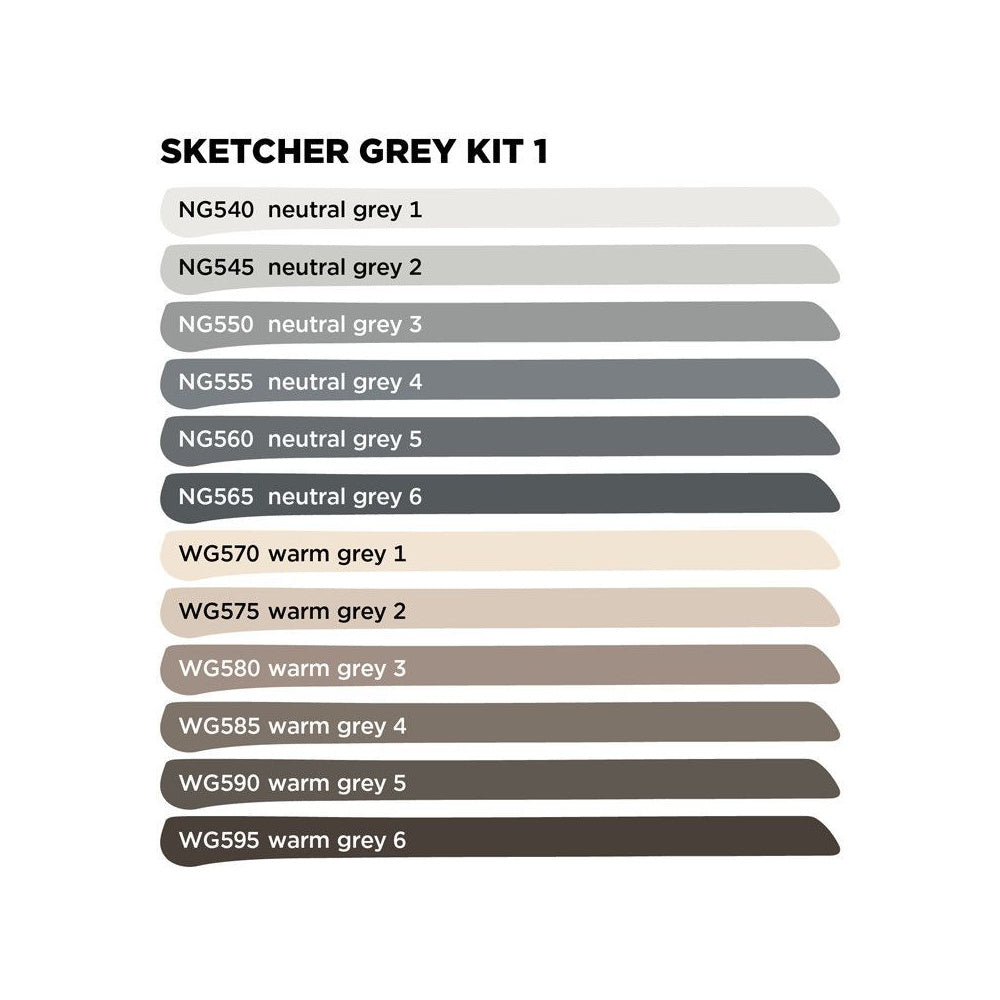 Molotow - Markers - Sketcher - Set 12 Pcs Grey Kit 1