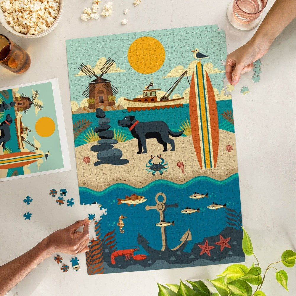 1000 Piece Puzzle Beach Geometric