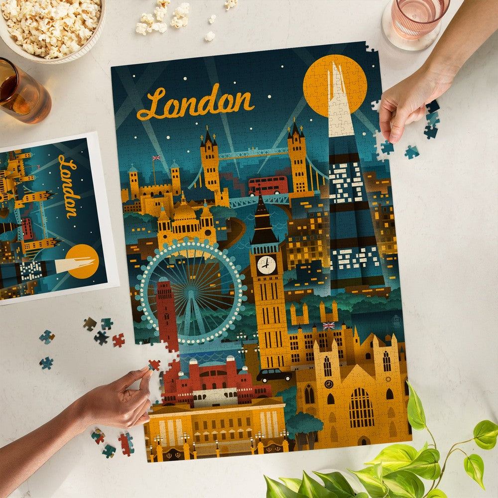 1000 Piece Puzzle London England Retro S