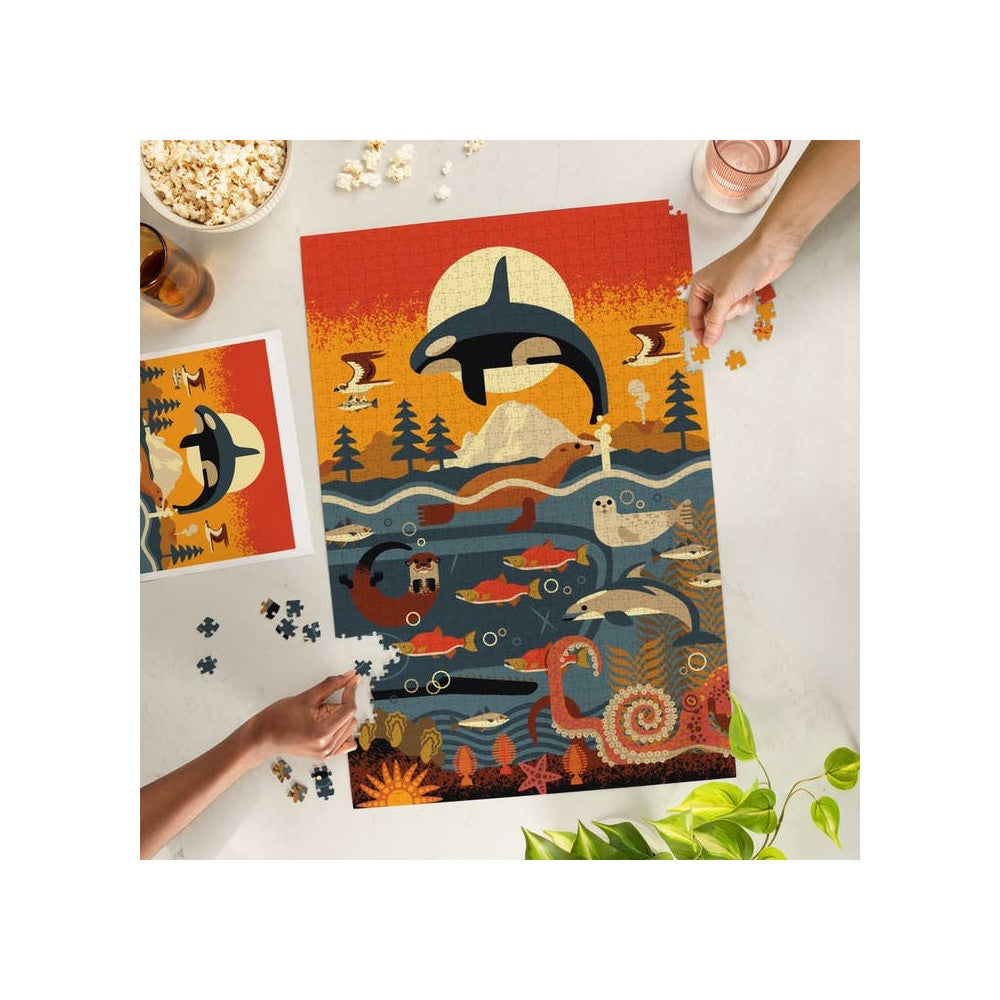 1000 Piece Puzzle Marine Animals Geometr