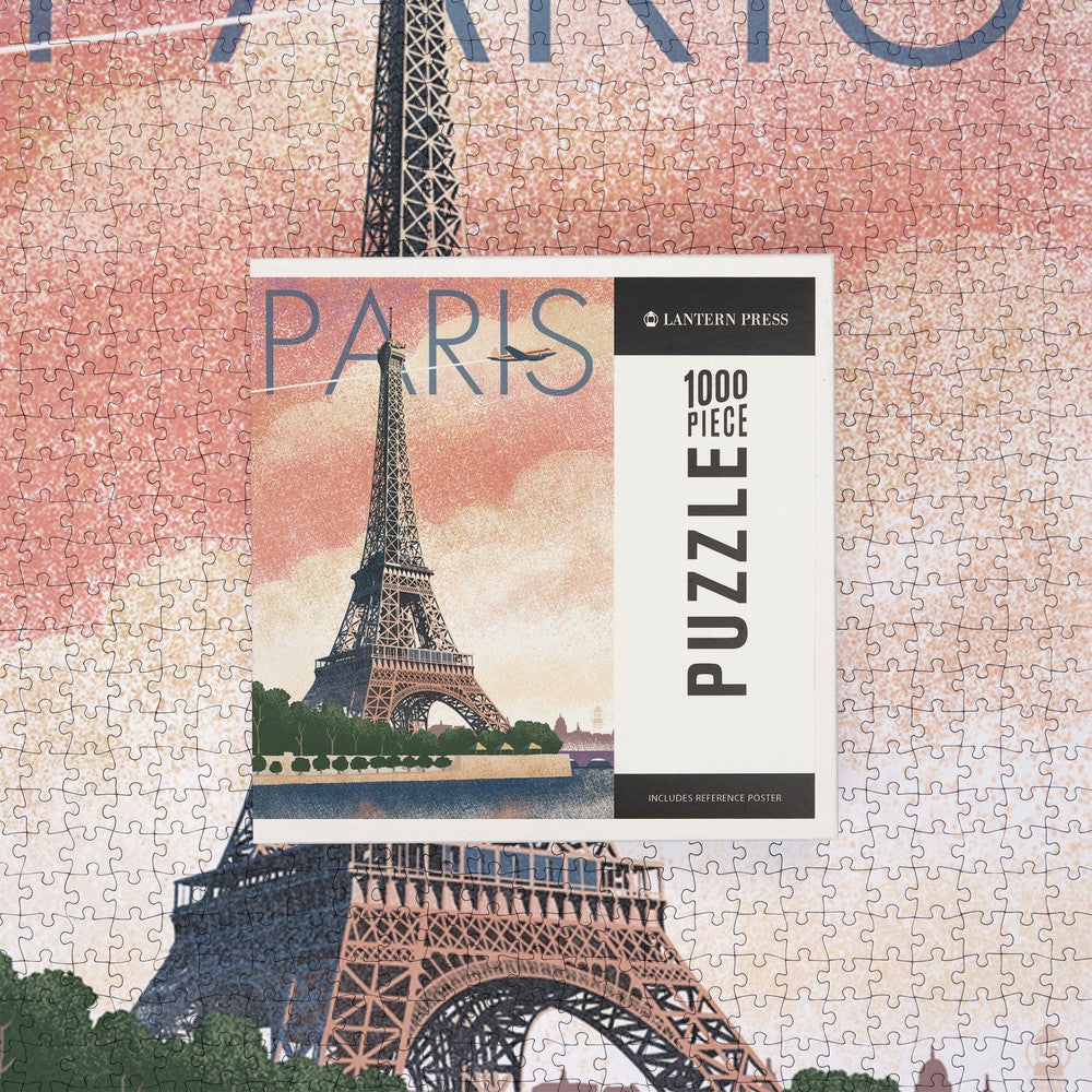 1000 Piece Puzzle Paris France Lithograp
