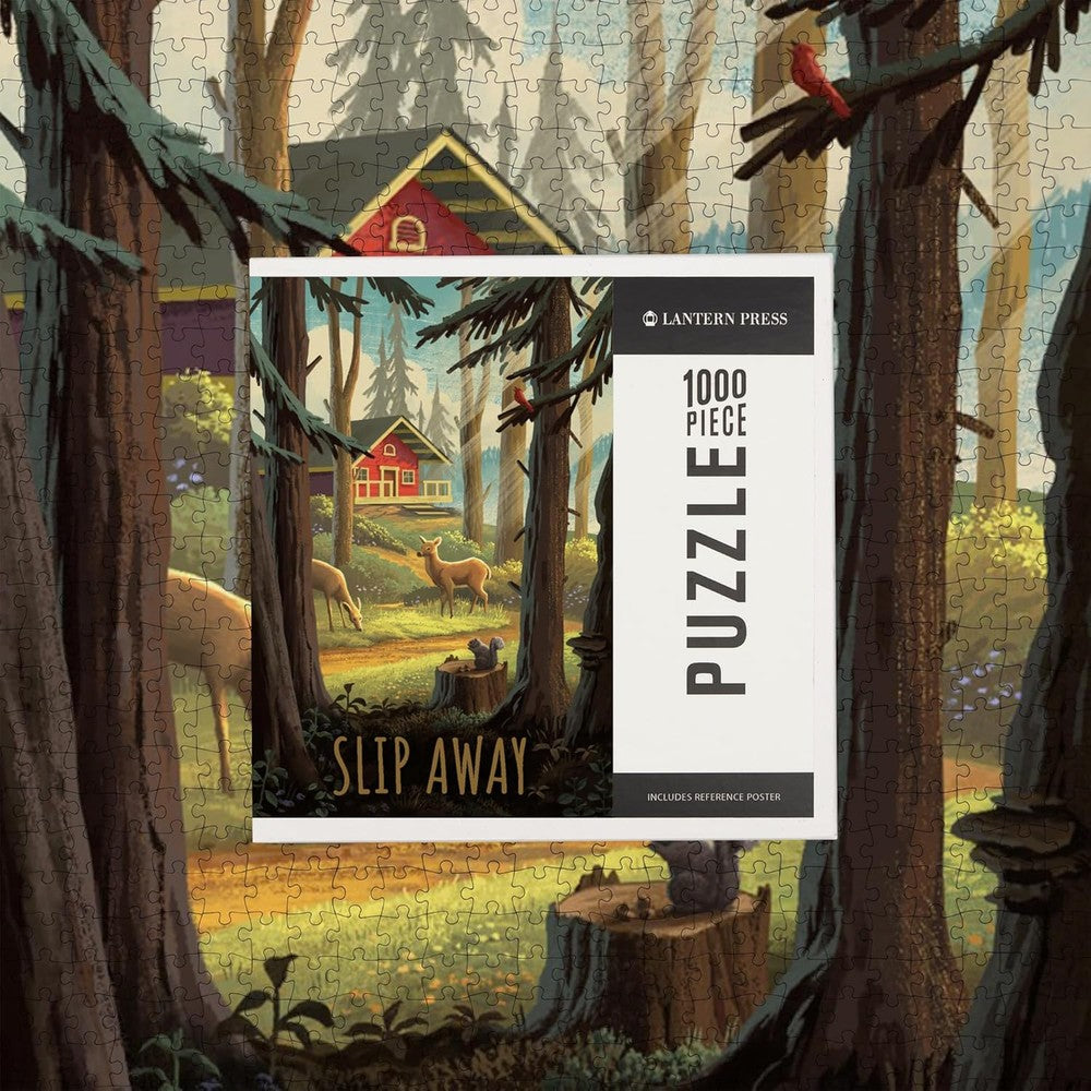 1000 Piece Puzzle Slip Away Cabin with W