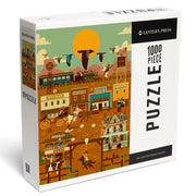1000 Piece Puzzle Western Town Geometric