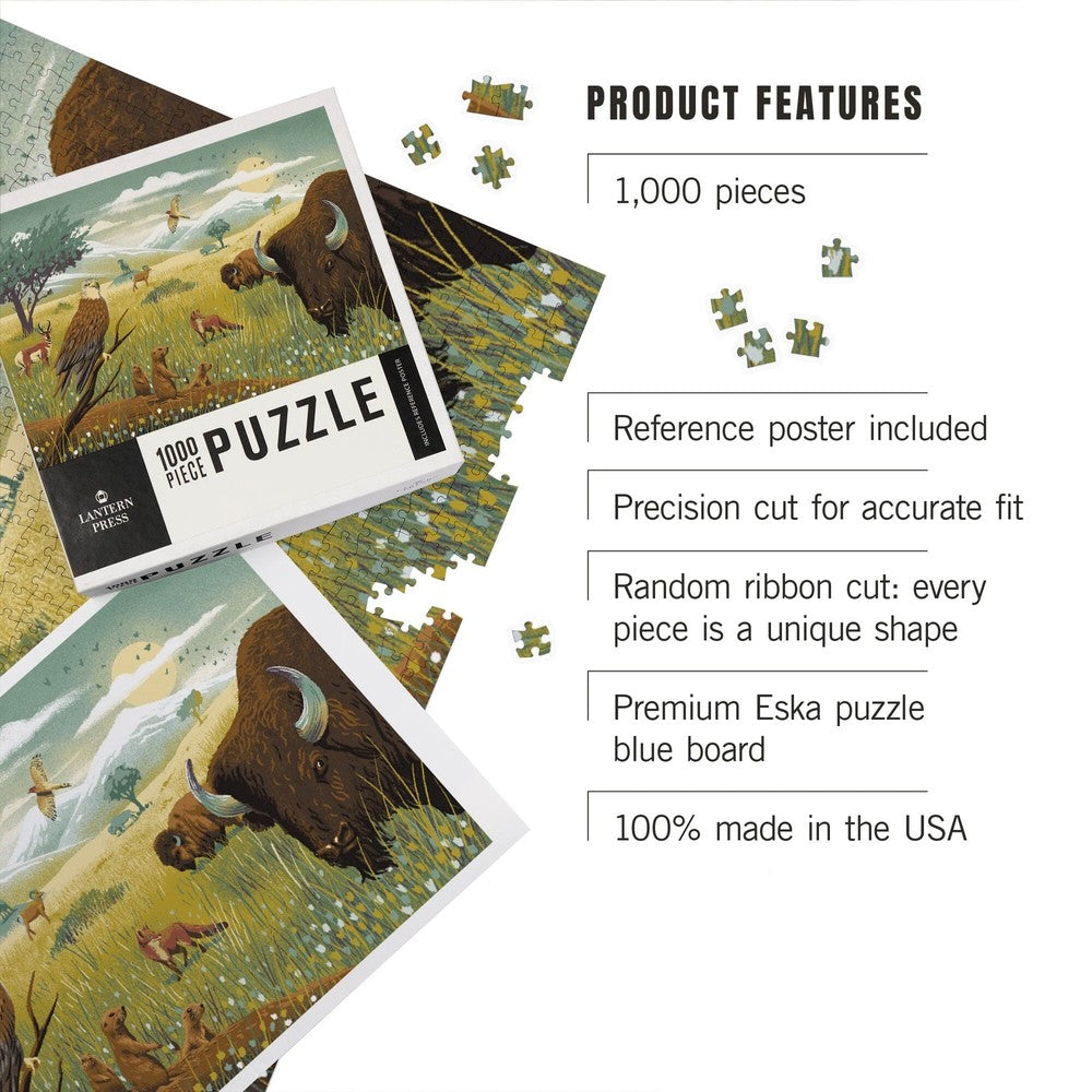 1000 Piece Puzzle Wildlife Utopia Prairi