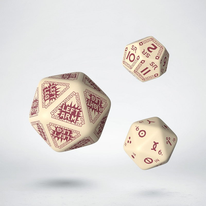 RuneQuest Beige & Burgundy Exp. Dice