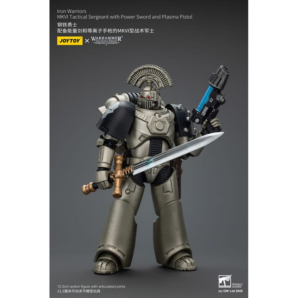 Warhammer Collectibles: 1/18 Scale Iron Warriors MKVI Tactical Sergeant with Power Sword