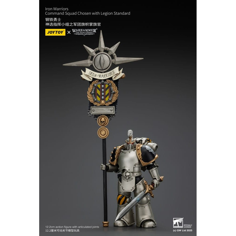 Warhammer Collectibles: 1/18 Scale Iron Warriors Command Squad Chosen with Legion Standard