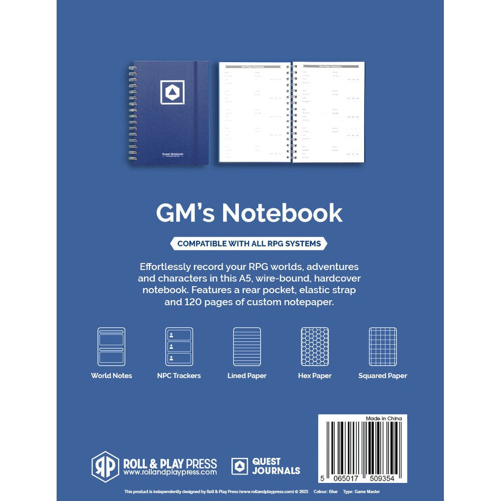 Game Master's Quest Journal - Heroic Blue