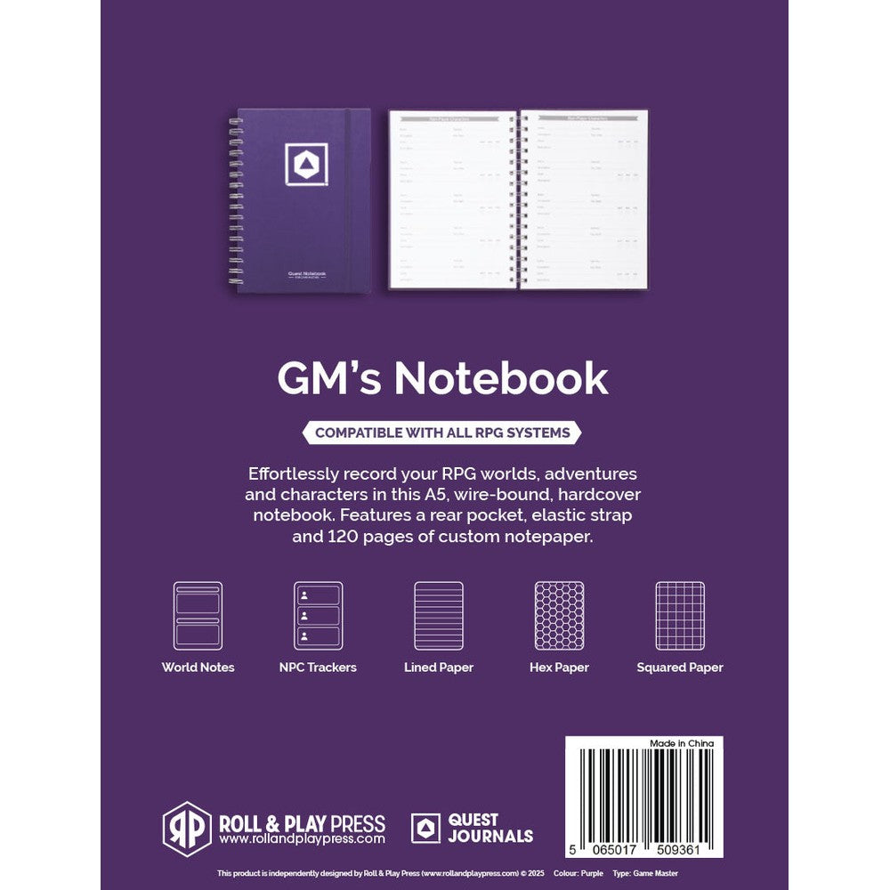 Game Master's Quest Journal - Mystic Purple