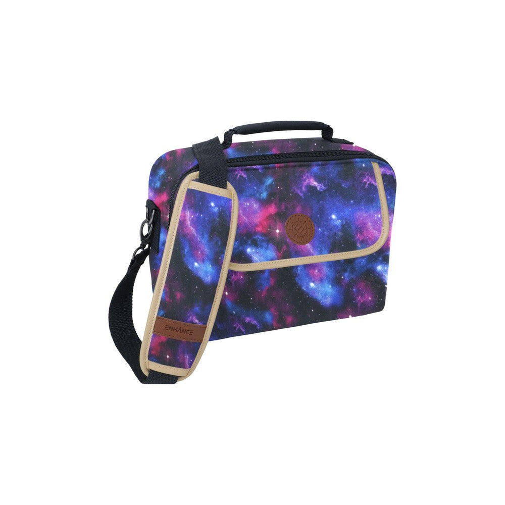 ENHANCE Designer Edition Compact Small Trading Card Bag w/ Customizable Interior & Strap - Galaxy
