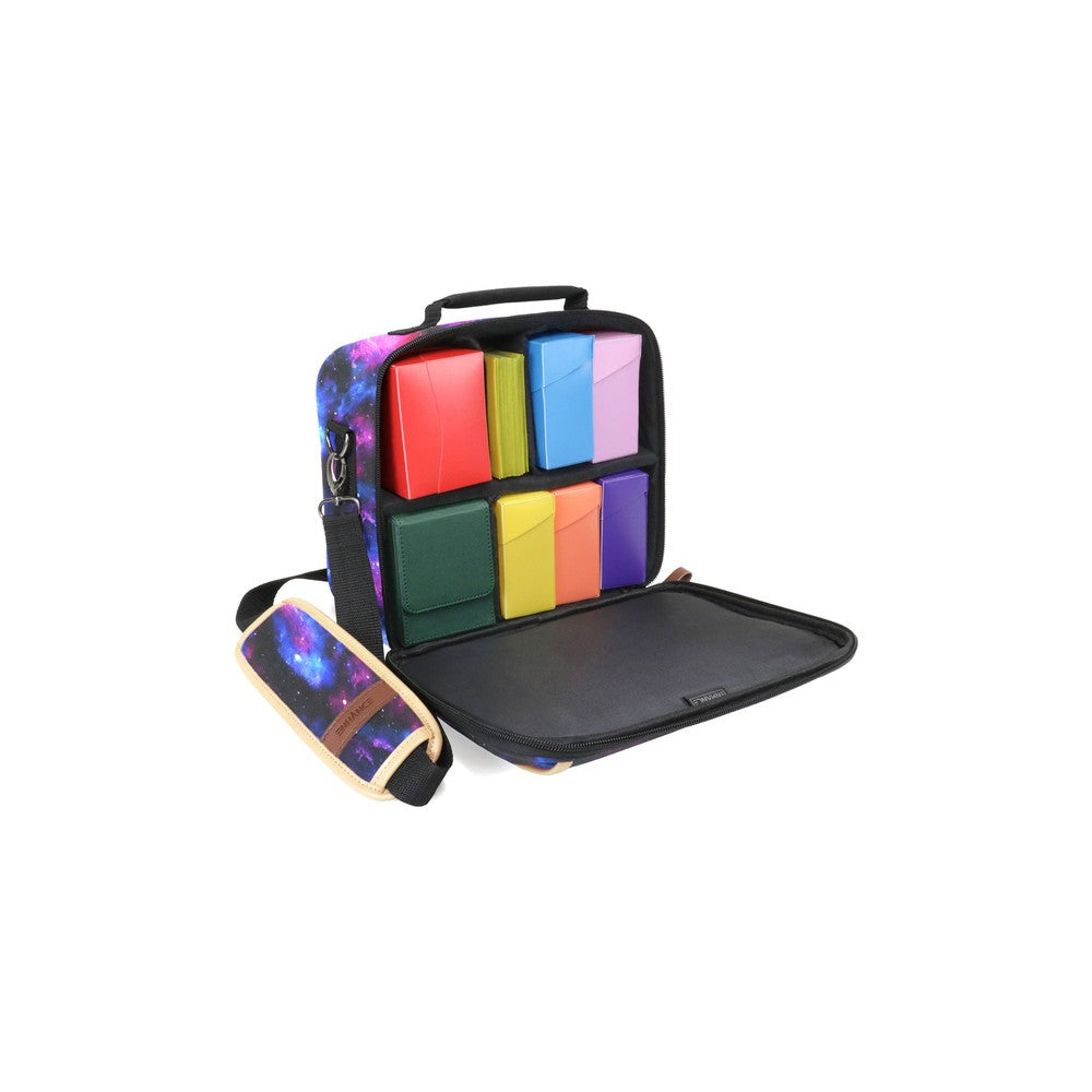 ENHANCE Designer Edition Compact Small Trading Card Bag w/ Customizable Interior & Strap - Galaxy